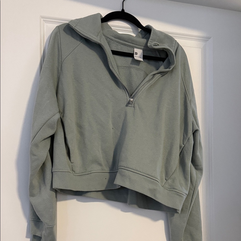 Women's Green Zip-Up Sweatshirt
